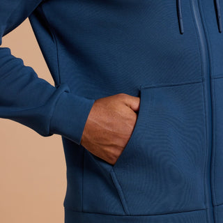 Gym + Coffee Men's Relentless Zip Hoodie - Petrol Blue