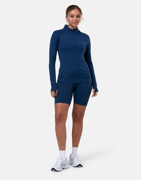 Gym + Coffee Relentless Women's 1/4 Zip Jacket - Petrol Blue