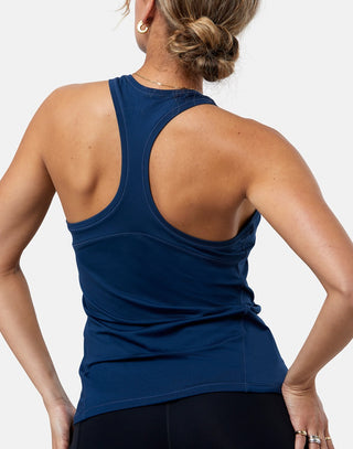 Gym + Coffee Women's Relentless Racer Back Vest - Petrol Blue