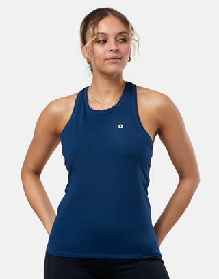 Gym + Coffee Women's Relentless Racer Back Vest - Petrol Blue
