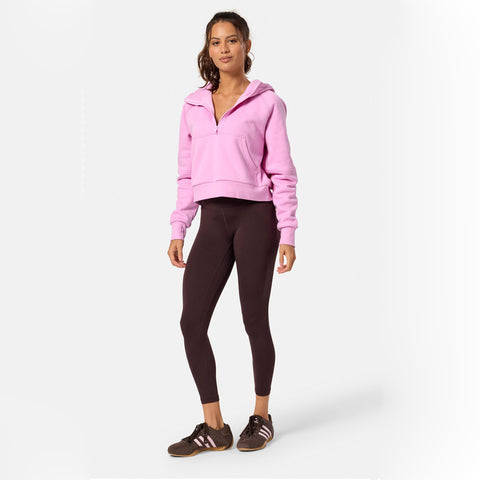 Gym + Coffee Half Zip Sierra Cropped Hoodie - Cotton Candy