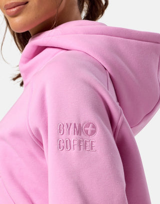 Gym + Coffee Half Zip Sierra Cropped Hoodie - Cotton Candy