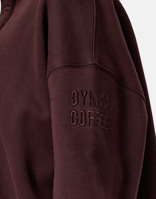 Gym + Coffee Snap Collar Sierra Sweatshirt - Mocha Bean