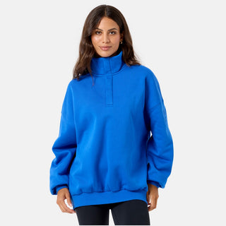 Gym + Coffee Snap Collar Sierra Sweatshirt - Azure Blue