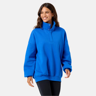 Gym + Coffee Snap Collar Sierra Sweatshirt - Azure Blue