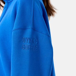 Gym + Coffee Snap Collar Sierra Sweatshirt - Azure Blue