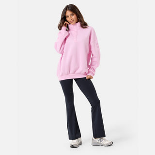 Gym + Coffee Snap Collar Sierra Sweatshirt - Baby Pink
