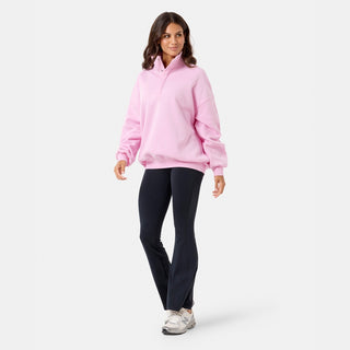 Gym + Coffee Snap Collar Sierra Sweatshirt - Baby Pink