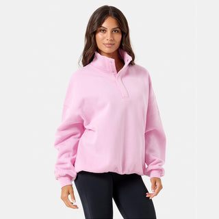 Gym + Coffee Snap Collar Sierra Sweatshirt - Baby Pink