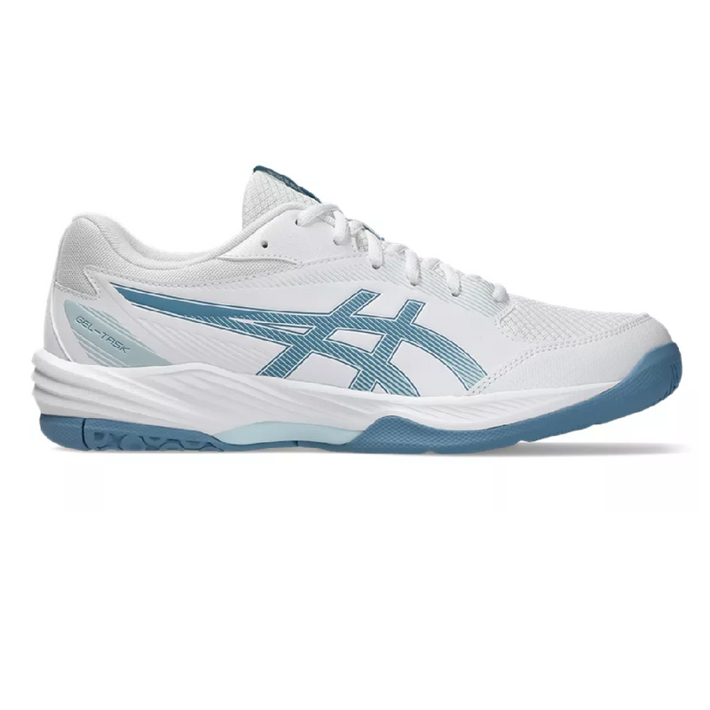 ASICS Gel Task 4 Mens Indoor Tennis/Badminton/Pickleball Shoes - White/Saba Blue - 2026