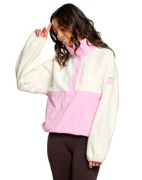 Gym + Coffee Snap Polar Fleece - Pink Blossom