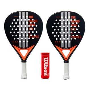 Adidas Match Padel Racket Twin Set - Includes 2 x Padel Rackets & 3 Padel Balls