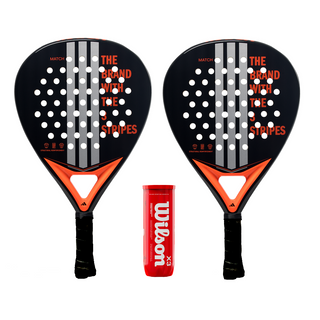 Adidas Match Padel Racket Twin Set - Includes 2 x Padel Rackets & 3 Padel Balls