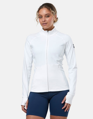 Gym + Coffee Relentless Women's Full Zip Jacket - White