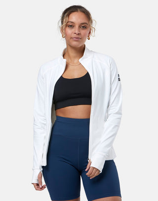 Gym + Coffee Relentless Women's Full Zip Jacket - White