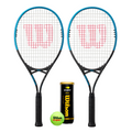 Wilson Hyper Control 2 Player Tennis Racket Set Inc 3 Tennis Balls