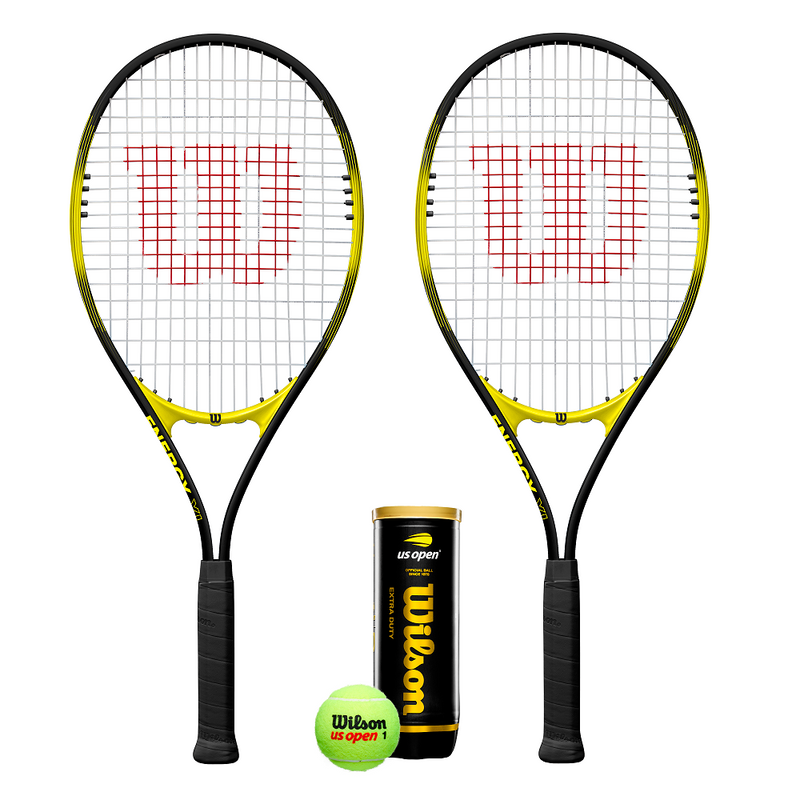 Wilson Energy XL 112 2 Player Tennis Racket Set Including Balls