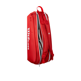 Wilson Super Tour 6 Red Tennis Racket Bag - 2025
