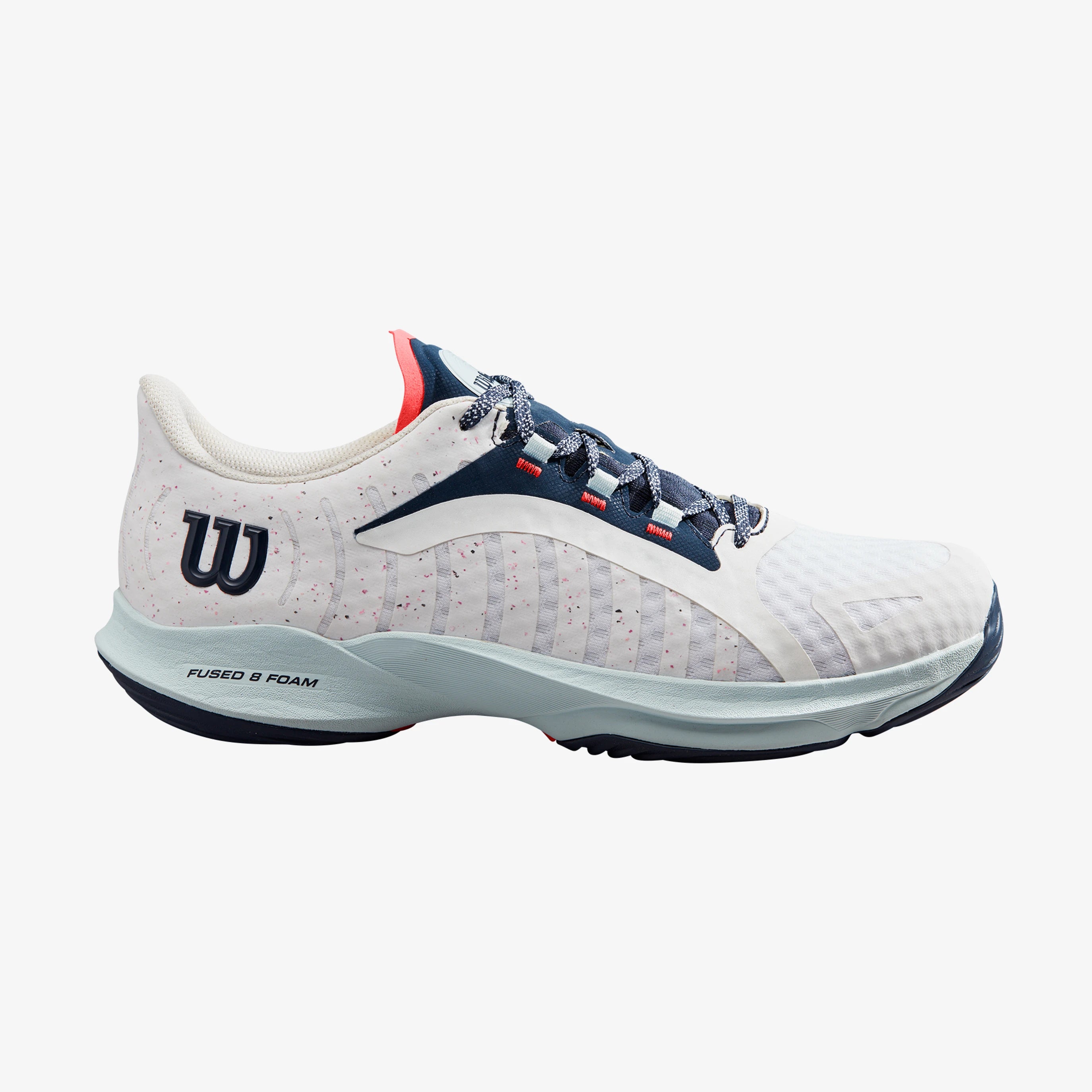 Wilson Hurakn Pro Padel Tennis Sports Shoe Trainer White Cooling Spray Navy Blazer