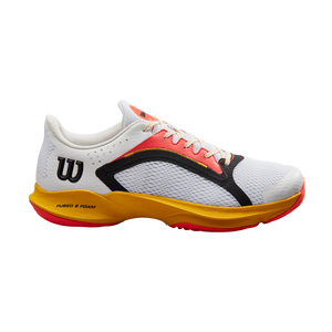 Wilson Hurakn 2.0 Men's Padel Tennis Sports Shoe Trainer - White/Old Gold/Fiery Coral