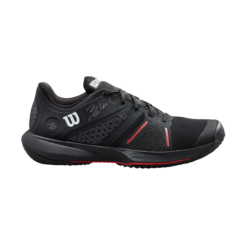 Wilson Bela Pro Padel Shoe - Black/Ebony/Poppy Red