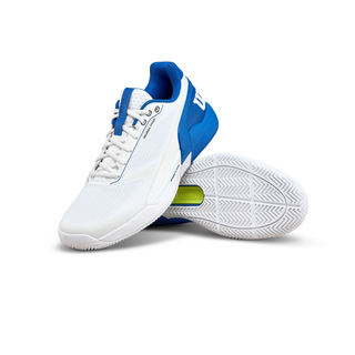 Wilson Rush Pro 5 Men's Tennis Shoe - White/Deja Vu Blue/Safety Yellow - 2026