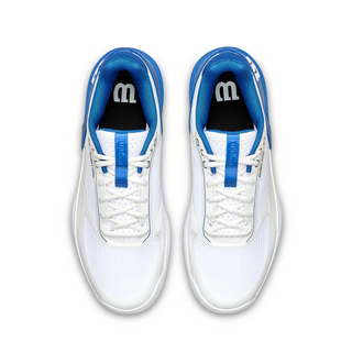 Wilson Rush Pro 5 Men's Tennis Shoe - White/Deja Vu Blue/Safety Yellow - 2026