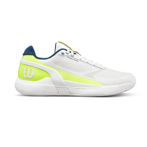 Wilson Rush Pro 5 Men's Padel Shoes - Snow White/Safety Yellow
