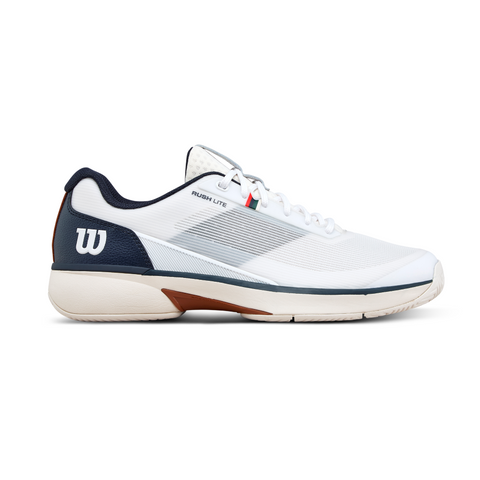 Wilson Rush Lite 5 Men's Tennis Shoe - White/Navy Blazer/Tofu - 2026