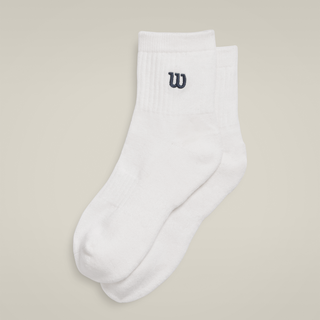 Wilson Quarter Length Socks - White/Classic Navy - Unisex - 1 Pair