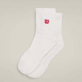Wilson Quarter Length Socks - White/Infrared - Unisex - 1 Pair
