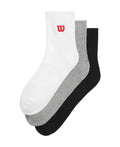Wilson Quarter Top Socks - 3 Pairs - Black/Grey/White