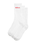 Wilson Crew Logo Socks - 3 Pairs - White