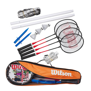 Wilson Tour 4 Player Family Badminton Set with Net, Posts and Shuttles