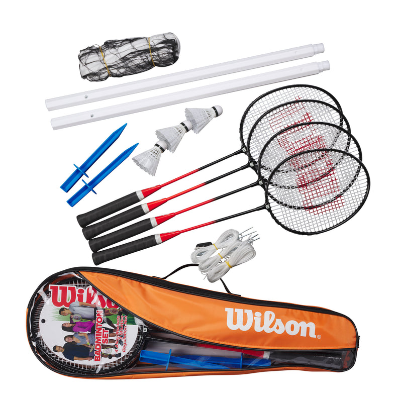 Wilson Tour 4 Player Family Badminton Set with Net, Posts and Shuttles