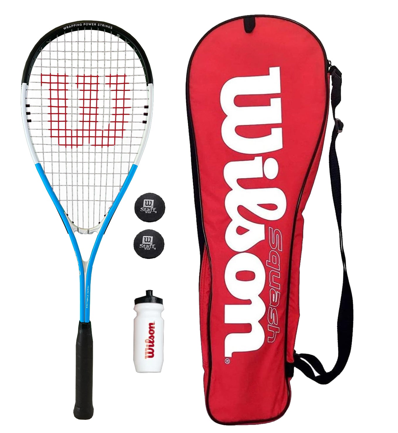 Wilson Squash Racket Set with Balls, Waterbottle & Carrycase ...
