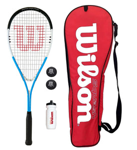Wilson Squash Racket Set with Balls, Waterbottle & Carrycase