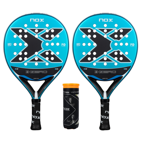 NOX X-Zero Padel Racket Twin Set - Includes 2 x Padel Rackets & 3 Padel Balls