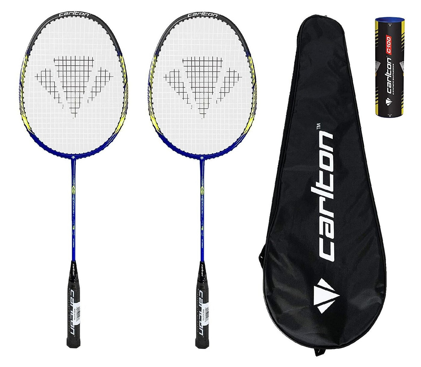 Carlton Airblade Elite Badminton Racket x 2 inc Protective Covers & 6 ...