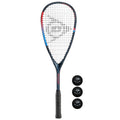 Dunlop Blaze Pro Squash Racket + 3 Squash Balls