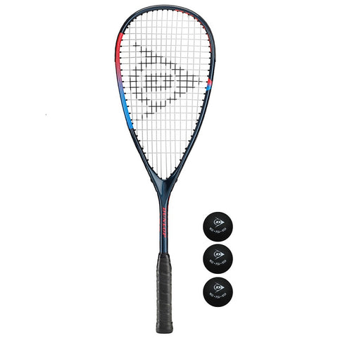Dunlop Blaze Pro Squash Racket + 3 Squash Balls