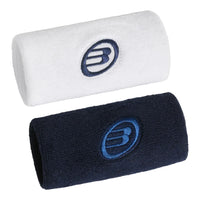 Bullpadel Wide Wristband - 2 Pack - White/Navy
