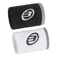 Bullpadel Wide Wristband - 2 Pack - White/Black Stripe