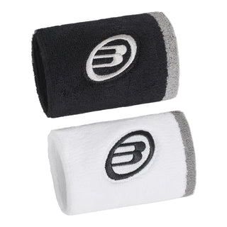 Bullpadel Wide Wristband - 2 Pack - White/Black Stripe