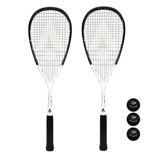 Karakal CarboTech 115 Graphite Squash Rackets + Balls - 2 Racket Deal
