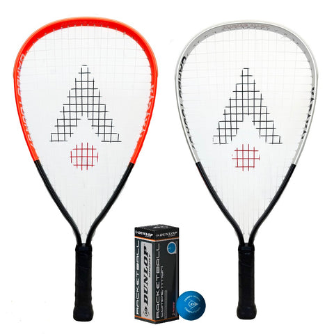 Karakal Carbo Tour Racketball Racket Twin Set Incl Covers & 3 Balls
