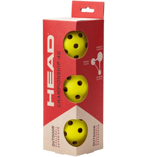 Head Championship 26 Outdoor Pickleball Balls - 3 Pack Yellow