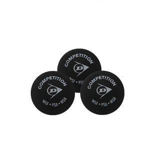 Dunlop Competition Single Yellow Dot Squash balls - 3 Pack
