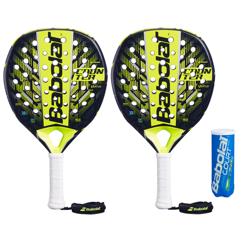 Babolat Counter Vertuo Padel Racket Twin Set - Includes 2 Padel Rackets and 3 Padel Balls