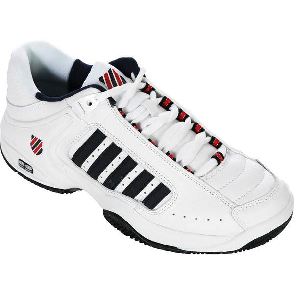 KSwiss Defier RS Mens Tennis Shoes White/Dress Blue/Fiery Red Racketworld UK